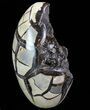 Polished Septarian Geode Sculpture - Black Crystals #73136-1